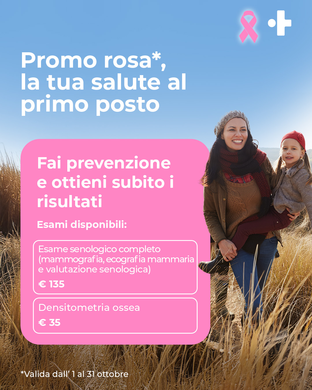 Promo rosa donne CEMS esame senologico completo e densitometria ossea