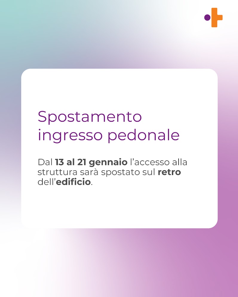 Fino al 21 gennaio, i pazienti potranno accedere al CEMS esclusivamente dal retro della struttura.