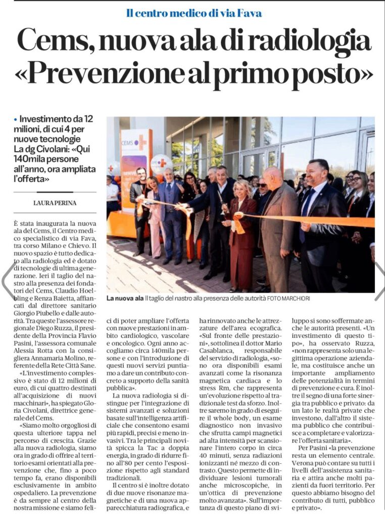 Articolo de L'Arena data 29 marzo 2026